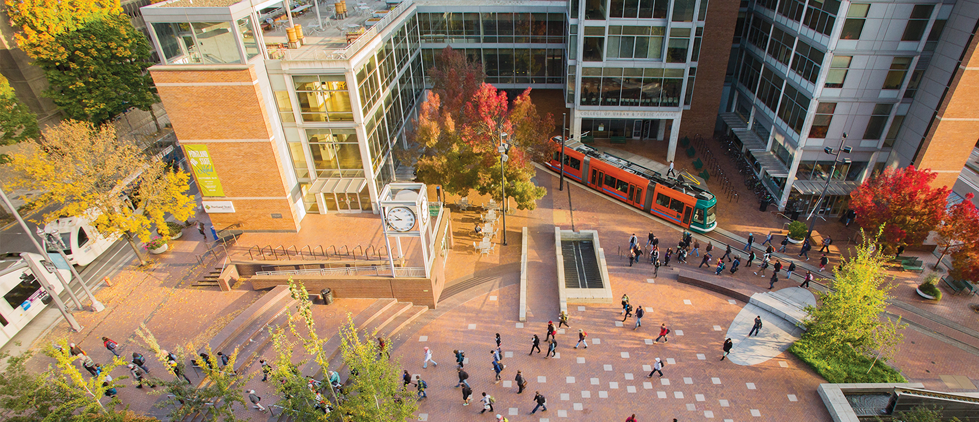 Urban plaza from above